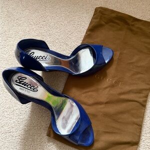 Gucci Women's Navy Peep-Toe Heels